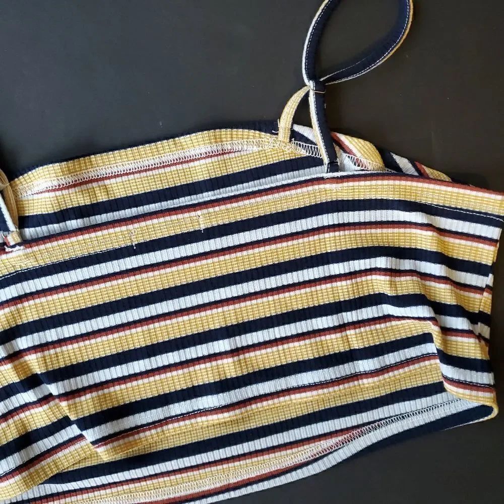 Shein Curve Striped Cropped Tank Top - Picture 7 of 10